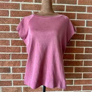 FOUR Pink Knit Short Sleeve Boat Neck Women's, Size S
